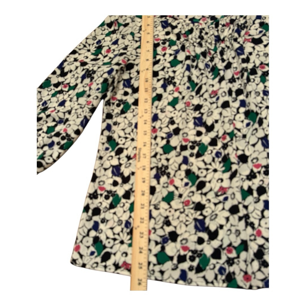 TALBOTS Floral 3/4 Sleeve Scoop Neck Blouse White Multi S - Picture 8 of 8